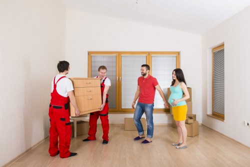 Packing office furniture and equipment for a Hampton Hill business move