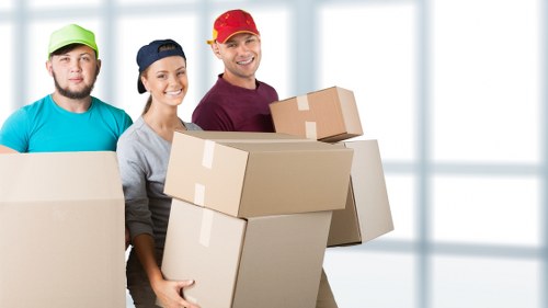 Furniture and household items being prepared for transport