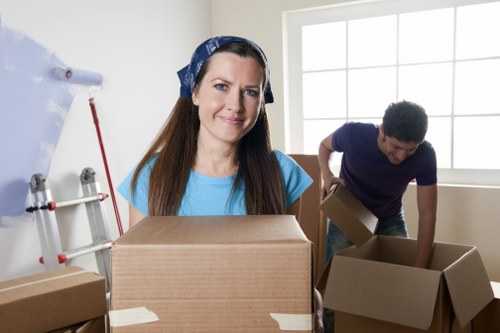 Office relocation items ready for transport in Hampton Hill