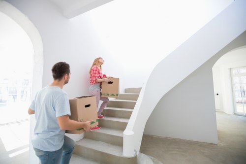 Packed household items prepared for removals in Hampton Hill