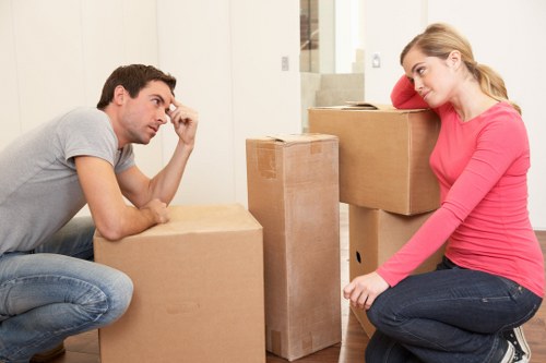 Furniture and boxes loaded for a Hampton Hill relocation