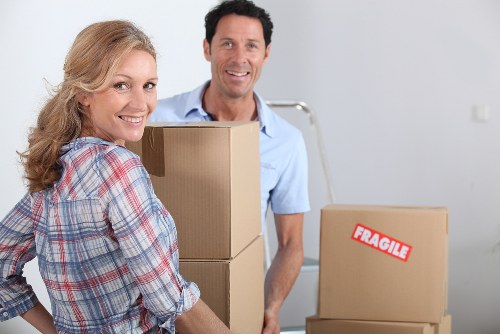 Boxes and furniture prepared for a man and van service in Hamptonhill