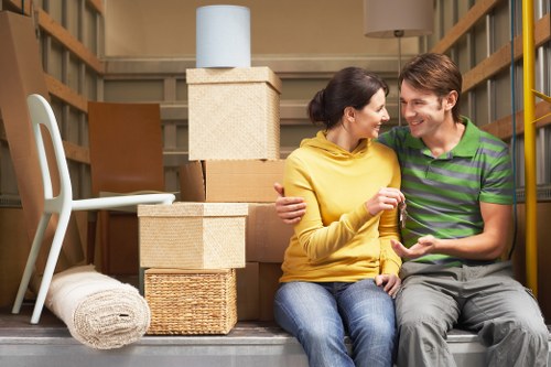 Recycling-separated boxes and materials from a sustainable van service